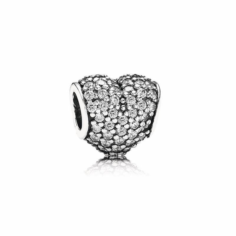 Pandora Pavé Heart Charm NZ, Sterling Silver (382946-MAJ)